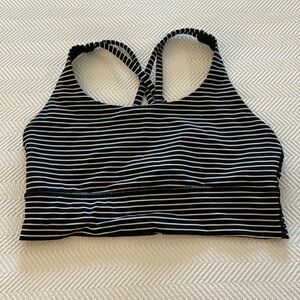 Lululemon Energy Bra - Longline in Black and White Stripe